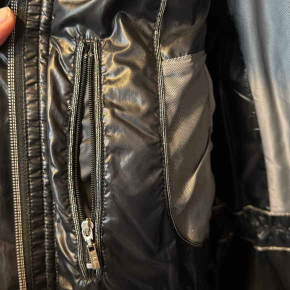 COLE HAAN Quilted Fox Fur Trim Hooded Down Puffer Coat Size Large - Picture 7 of 12